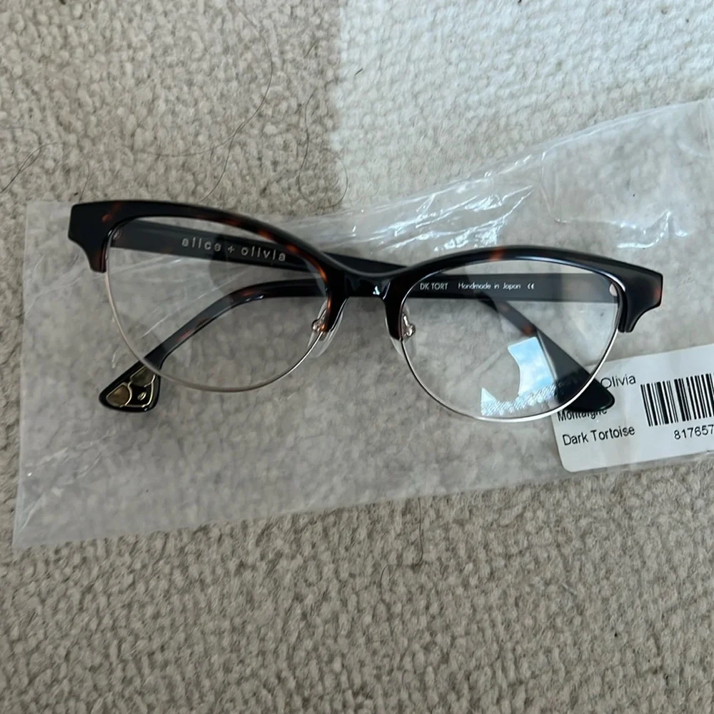 New alice and olivia montaigne frames in dark tortoise